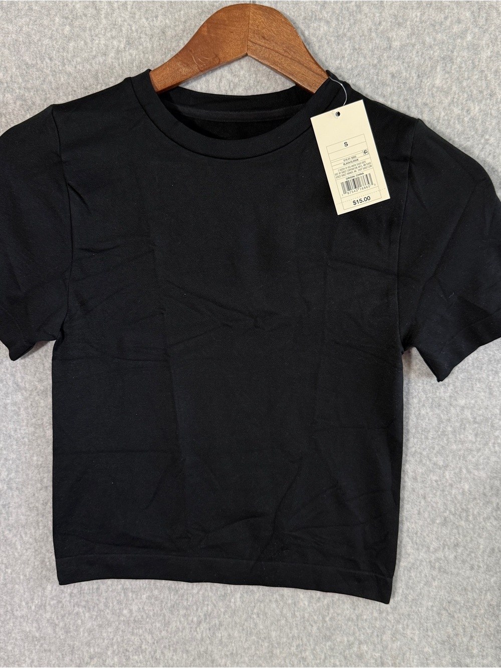 a new day Black Crop Tee